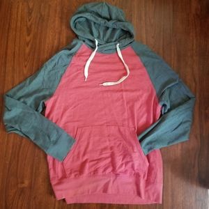 Red Gray Hoodie Shirt Light Weight Tshirt